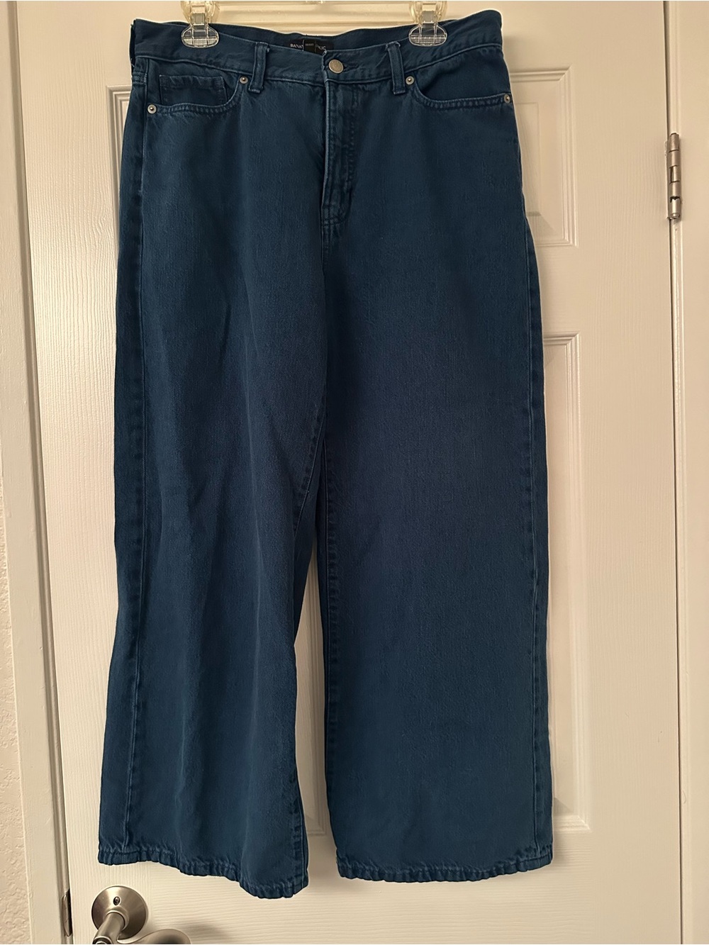 Banana Republic Wide-Leg High-Rise Jeans in Deep Teal, Sz 12